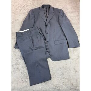 Ermenegildo Zegna Trofeo Italy Wool Gray Men Suit Blazer Pants 56L Career Luxury